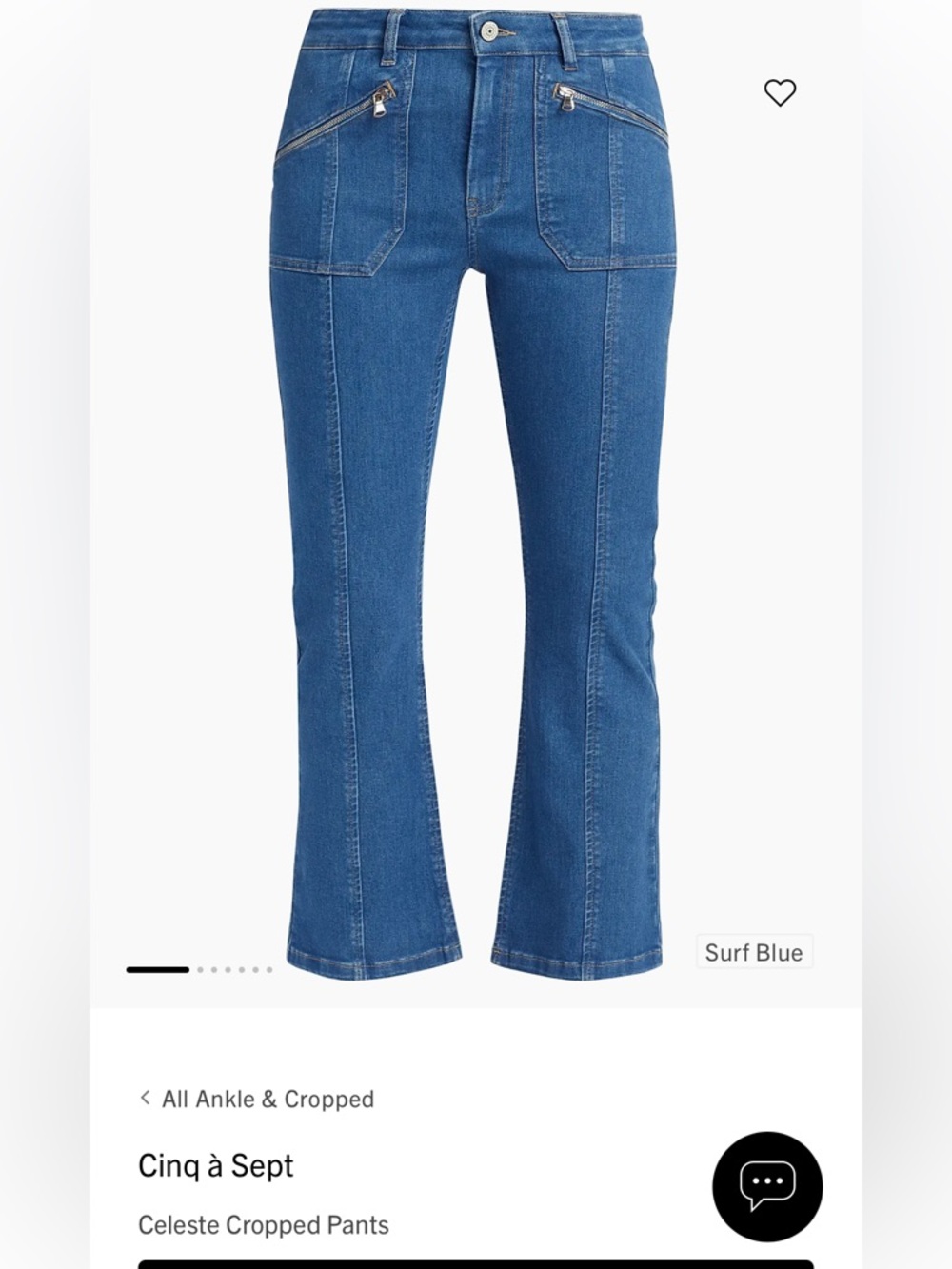 cinq à sept Surf Blue Flare Crop Jeans